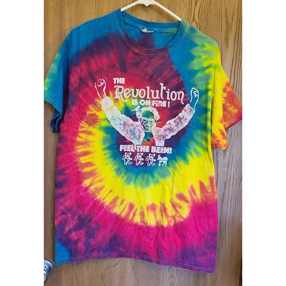 Feel the Bern Bernie Sander Tie Dye T shirt Grateful Dead Presidental Campaign
